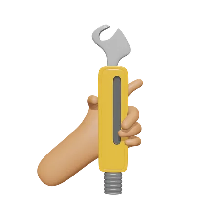 Llave inglesa de mano  3D Icon