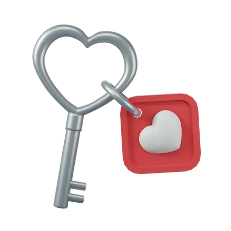 Llave del corazon  3D Icon