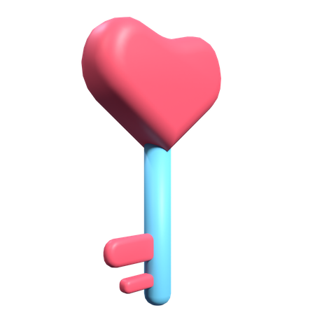 Llave del corazon  3D Illustration