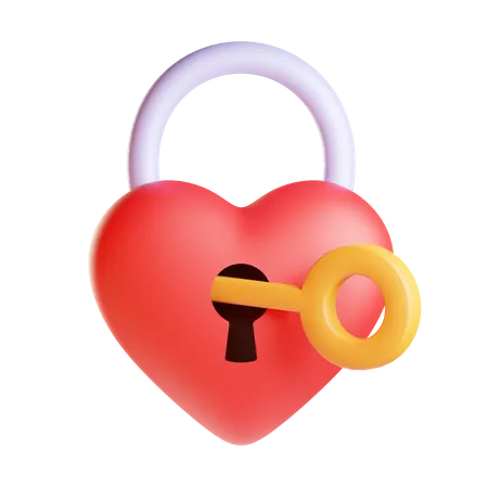 Llave del corazon  3D Icon