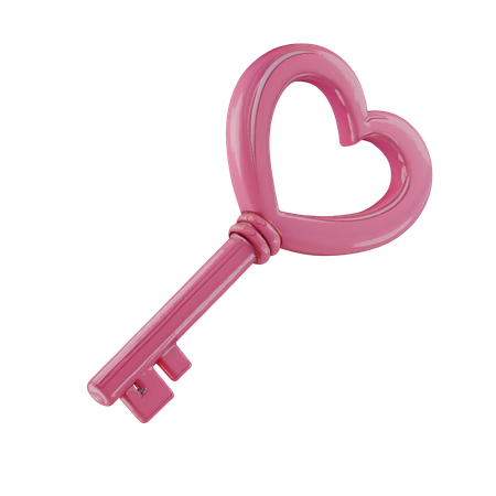 Llave en forma de corazón  3D Icon