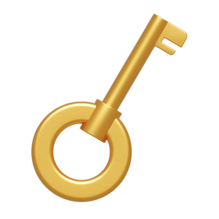 Llave de oro  3D Icon