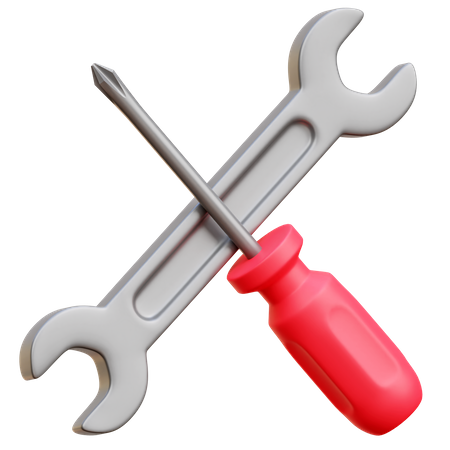 Llave y destornillador  3D Icon