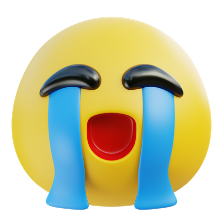 Emoji llorando en voz alta  3D Icon