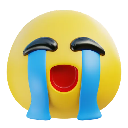 Emoji llorando en voz alta  3D Icon