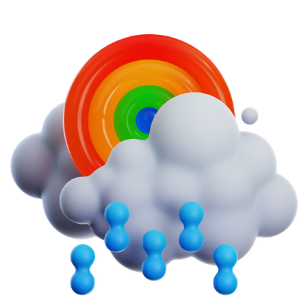 Lloviznando con arcoiris  3D Icon