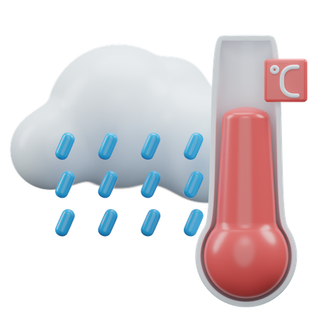 Lluvia temperatura centígrados  3D Icon