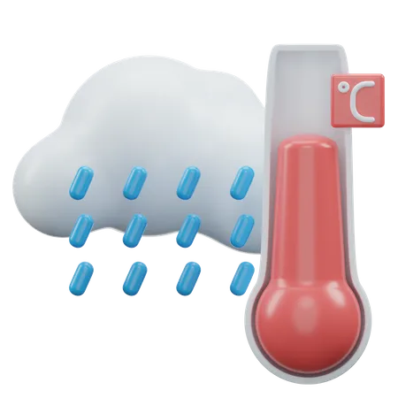 Lluvia temperatura centígrados  3D Icon
