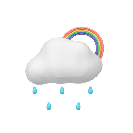 Lluvia con arcoiris  3D Icon