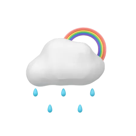 Lluvia con arcoiris  3D Icon