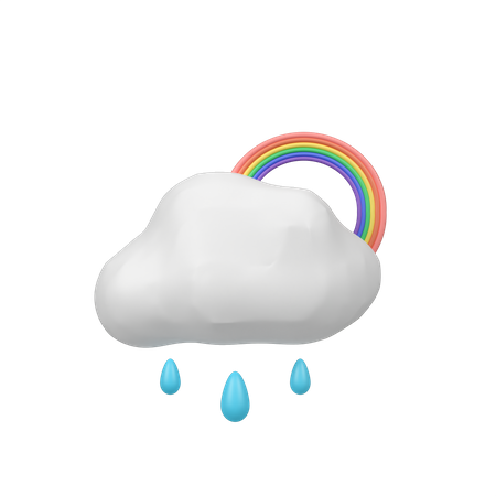 Lluvia con arcoiris  3D Icon