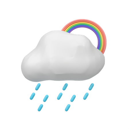 Lluvia con arcoiris  3D Icon