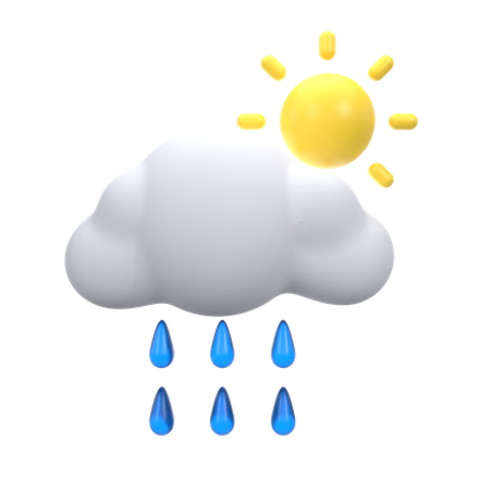 Fuertes lluvias en el día  3D Icon