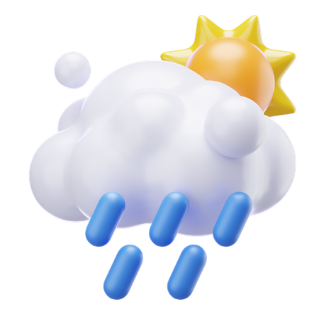 Fuertes lluvias en el día  3D Icon