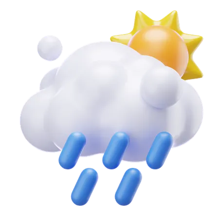 Fuertes lluvias en el día  3D Icon