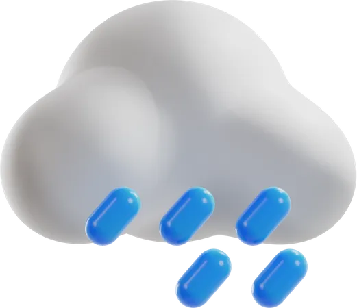Lluvia nublada  3D Illustration