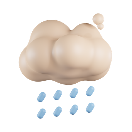 Lluvia nublada  3D Icon