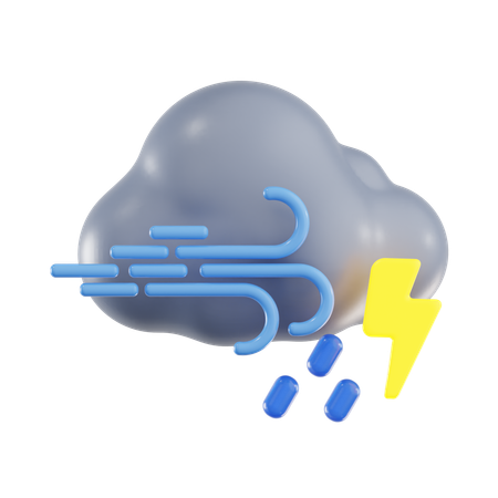 Lluvia ventosa  3D Icon