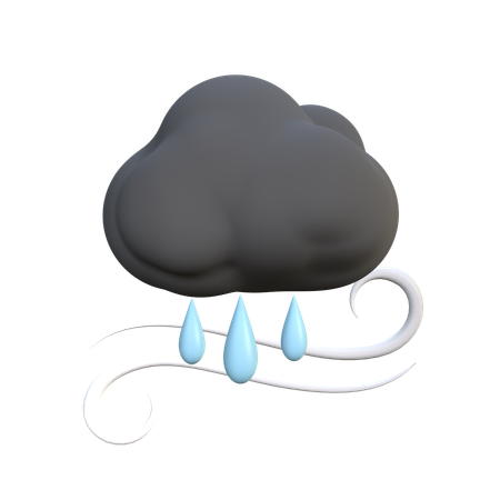 Viento de lluvia  3D Icon