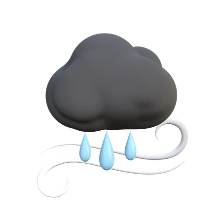 Viento de lluvia  3D Icon