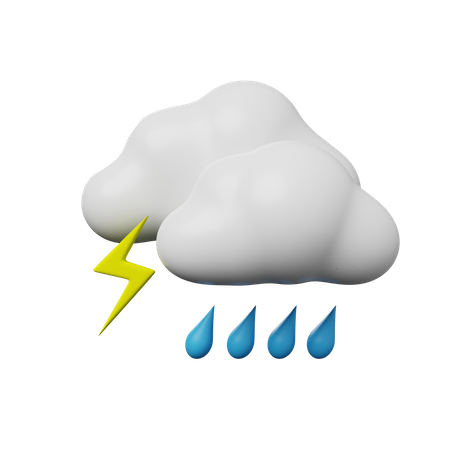 Lluvia y tormenta  3D Illustration