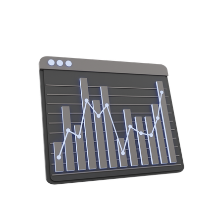 Lne Chart  3D Icon