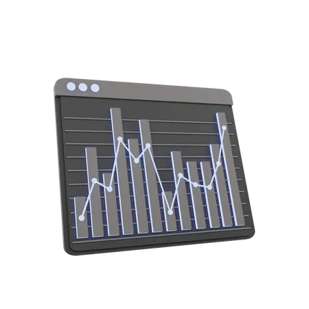 Lne Chart  3D Icon