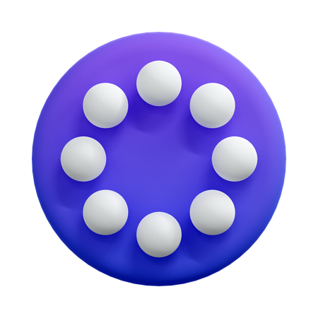 Loading Dots Spinner  3D Icon