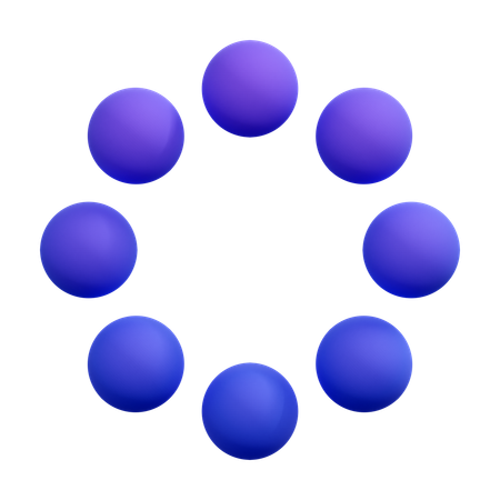 Loading Dots Spinner  3D Icon