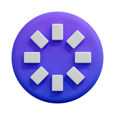 Loading Spinner Blocks  3D Icon