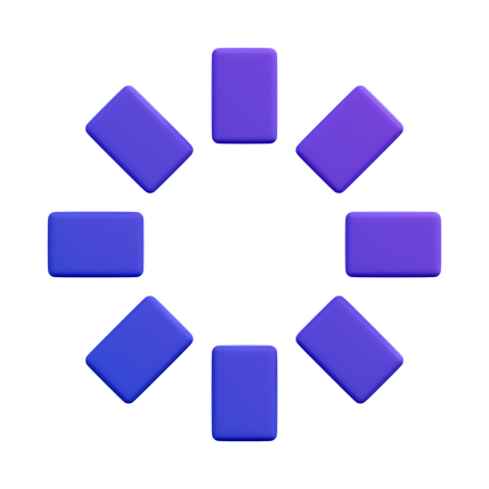 Loading Spinner Blocks  3D Icon