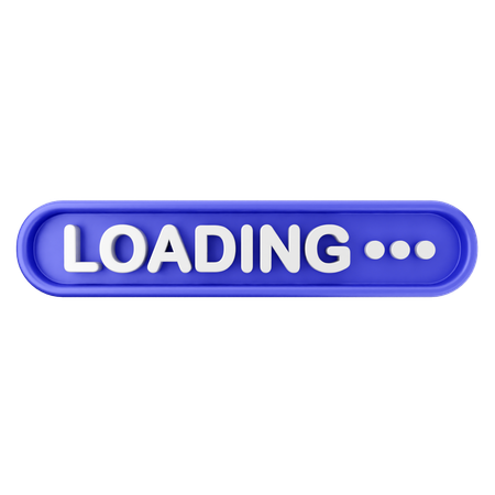 Loading Text Button  3D Icon