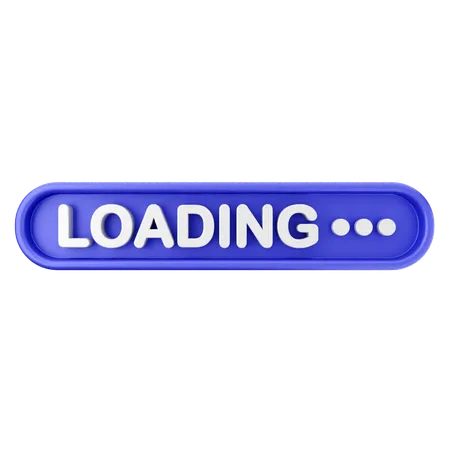 Loading Text Button  3D Icon