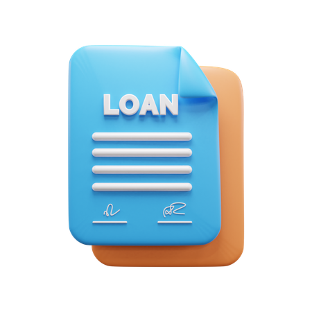 Loan Agreement Signing Papers  3D Icon