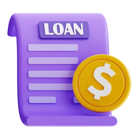 3 D Rendering Loan Bill Payment Icon 3D Icon