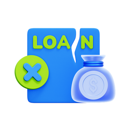 Loan Denied Funds  3D Icon