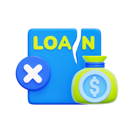 Loan Denied Funds  3D Icon