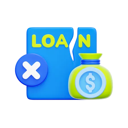 Loan Denied Funds  3D Icon