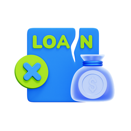 Loan Denied Funds  3D Icon