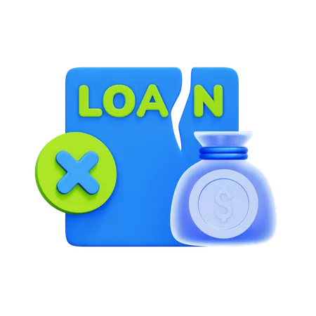 Loan Denied Funds  3D Icon