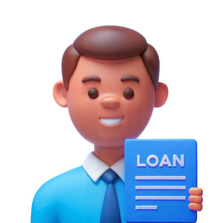 Loan Officer with Application Form  3D Icon