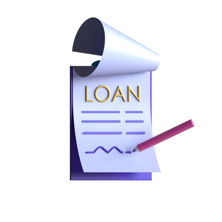 Loan Paper  3D Illustration