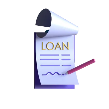 Loan Paper  3D Illustration