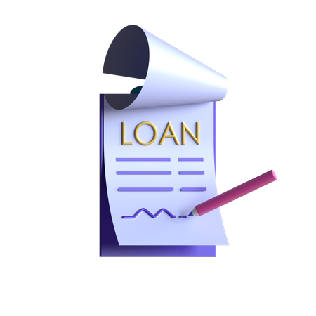 Loan Paper 3D Illustration