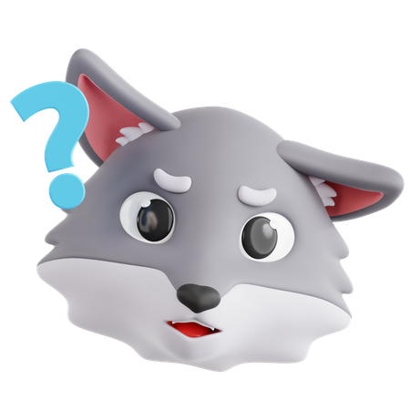 Lobo confundido  3D Icon