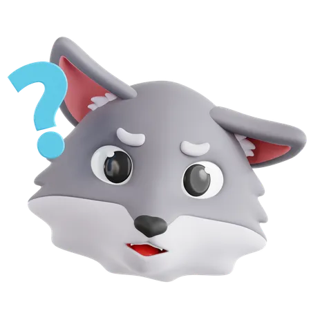 Lobo confundido  3D Icon