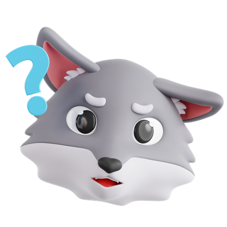 Lobo confuso  3D Icon