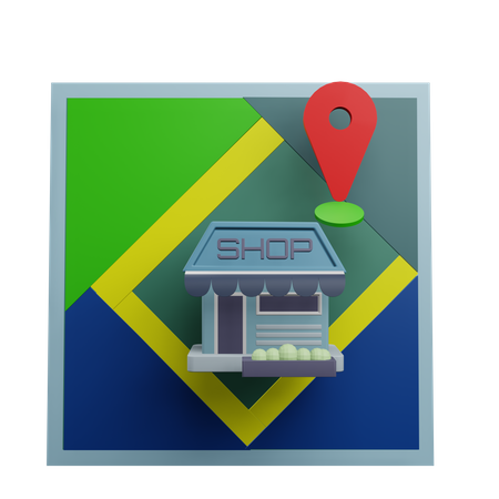 Localização da loja  3D Icon