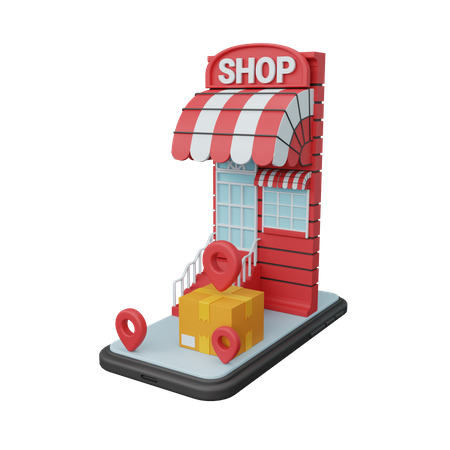 Local de entrega on-line  3D Illustration