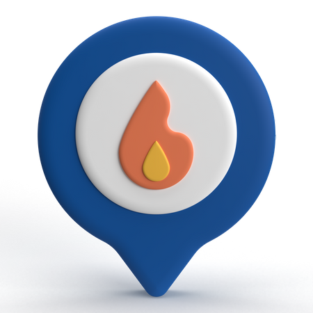 Localização do incêndio  3D Icon